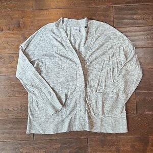 CABI #5286 Marble Gray Cardigan Sweater V-Neck Snaps, Size Medium